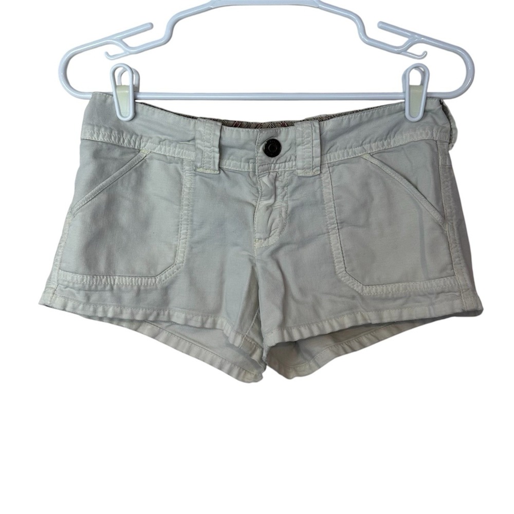 Vintage Y2K American Eagle Micro Mini Off White Low Rise Shorts Size 2 Preppy